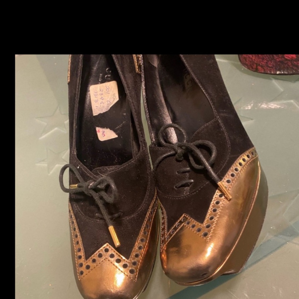 Gucci Black and Gold Heels